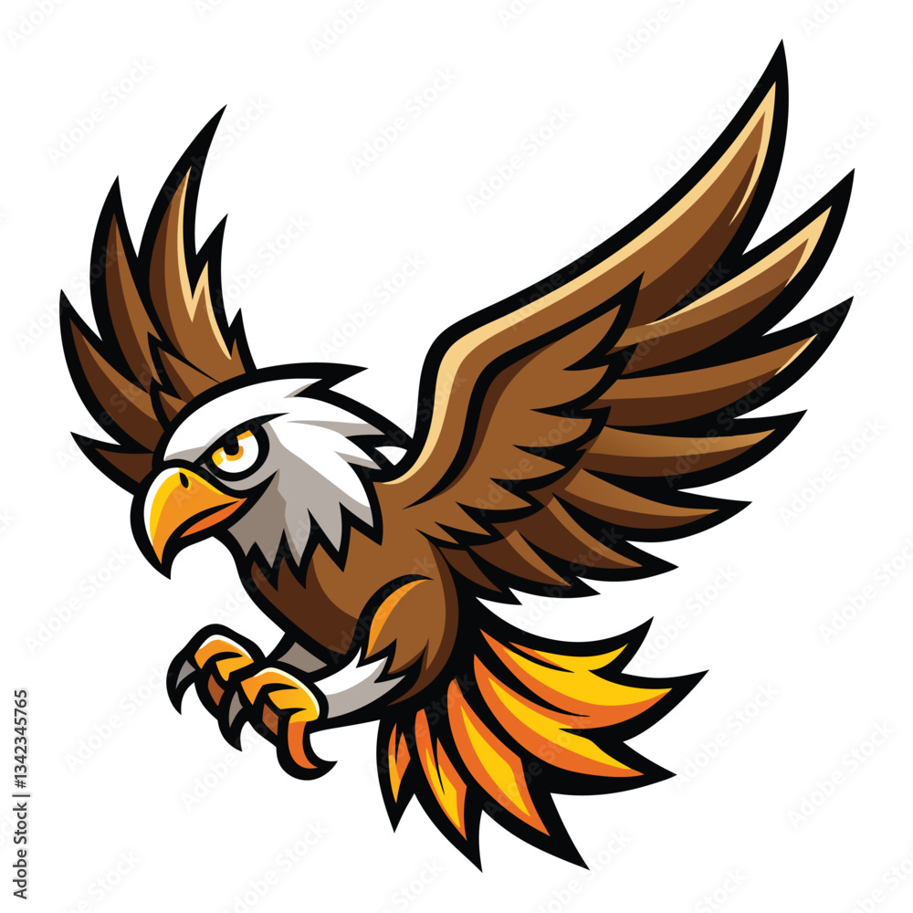 Obraz premium Majestic American Bald Eagle in a Patriotic Mascot Logo