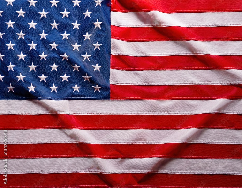 Obraz premium Stars and stripes waving proudly in the sunlight