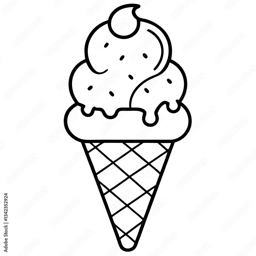 Ice Cream Cone on a White Background Ice Cream Cone on a White Background