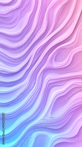 Smooth flowing gradient pastel colors create a beautiful abstract background with wavy topographic lines
