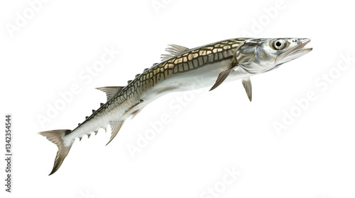 Barracuda Elegantly Balancing on a Bubble in a Surreal Underwater Moment