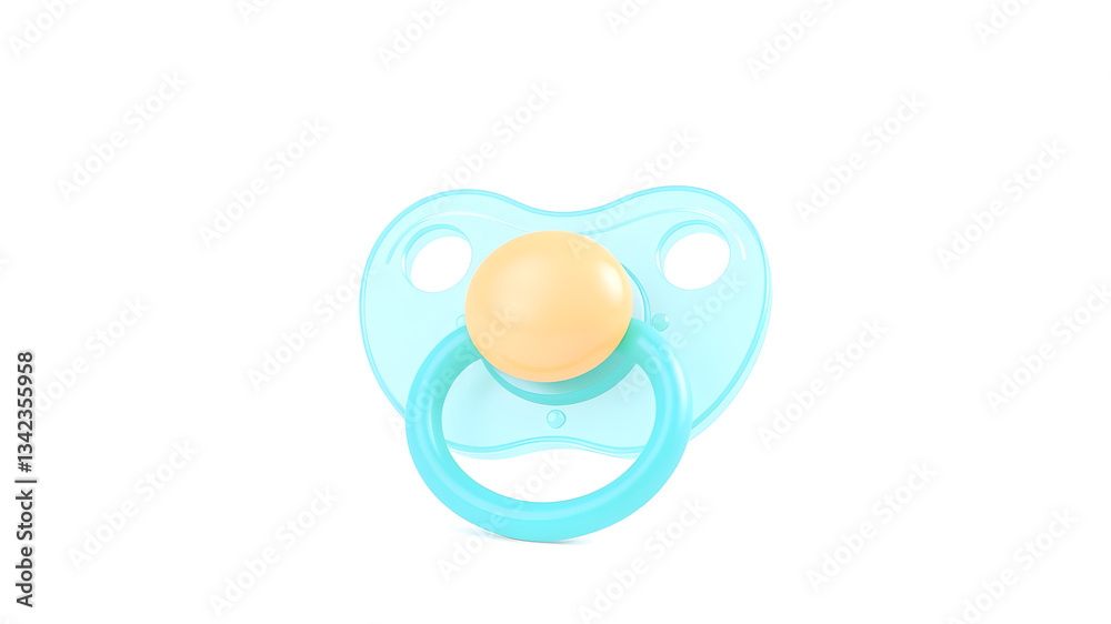 Baby pacifier in 3d style on white background. Isolated vector illustration 3d cartoon Generative AI Baby pacifier in 3d style on white background. Isolated vector illustration 3d cartoon Generative AI