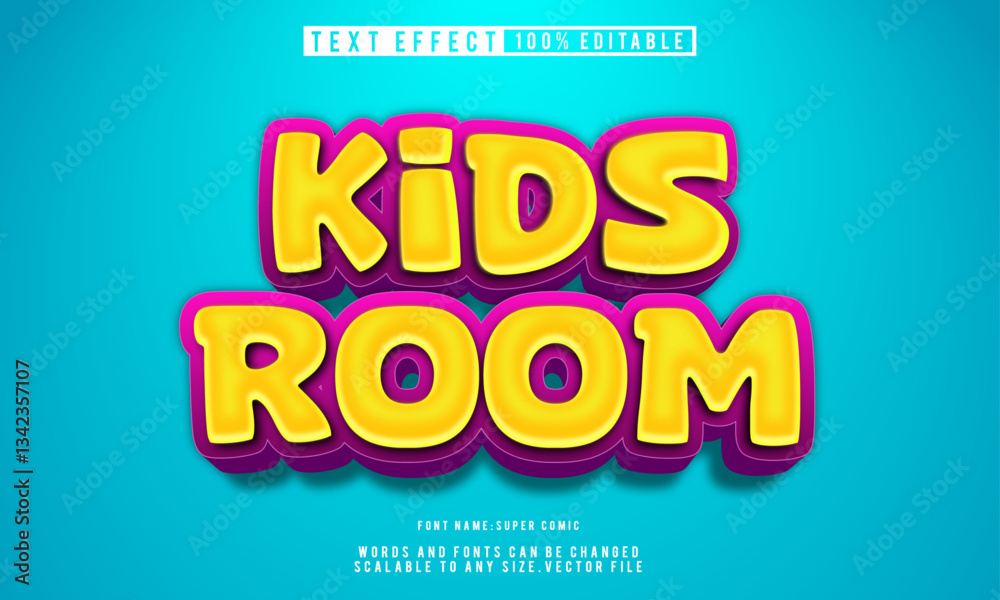 Editable Kids Room text effect template featuring playful typography and vibrant colors. Ideal for children's brand designs. Editable Kids Room text effect template featuring playful typography and vibrant colors. Ideal for children's brand designs.