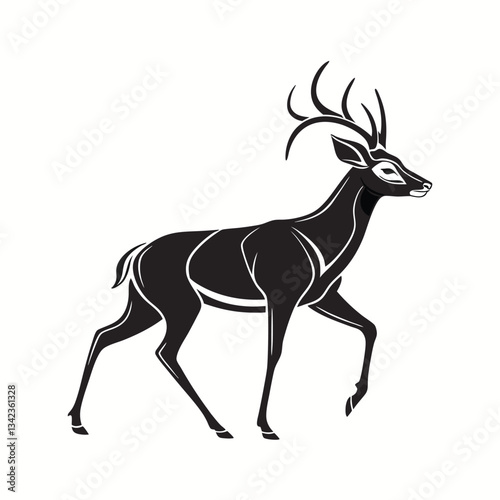 vector silhouette of a deer