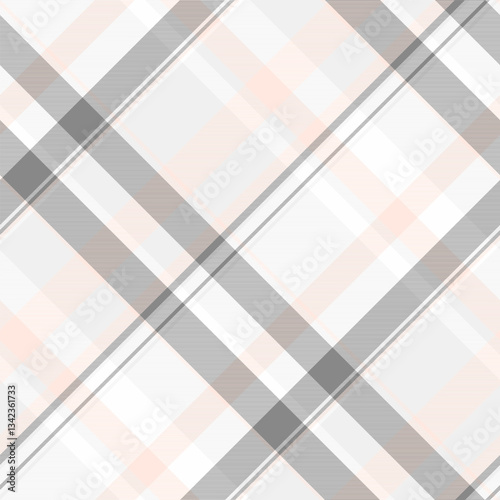 Elegant blush pink and gray plaid pattern.  Subtle texture and soft color palette create a sophisticated and versatile design ideal for websites, packaging, textiles, or fashion.