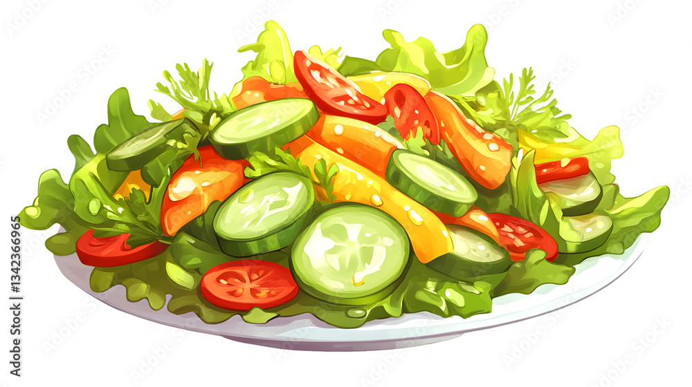 Fresh Salad with Vibrant Vegetables on a Plate Healthy Eating Concept Ideal for Diet and Nutr Fresh Salad with Vibrant Vegetables on a Plate Healthy Eating Concept Ideal for Diet and Nutr