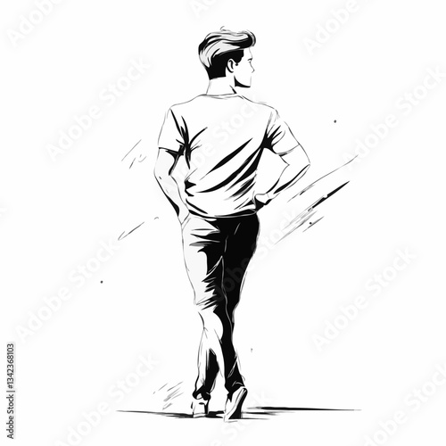 Man Walking Away Confidently