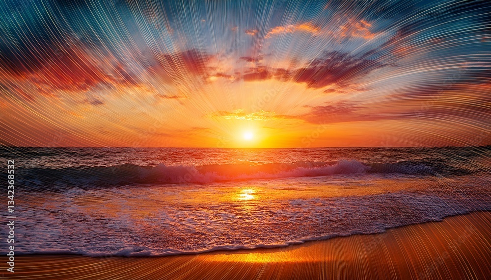 Fototapeta premium abstract colorful background sunset on the beach holiday greeting card