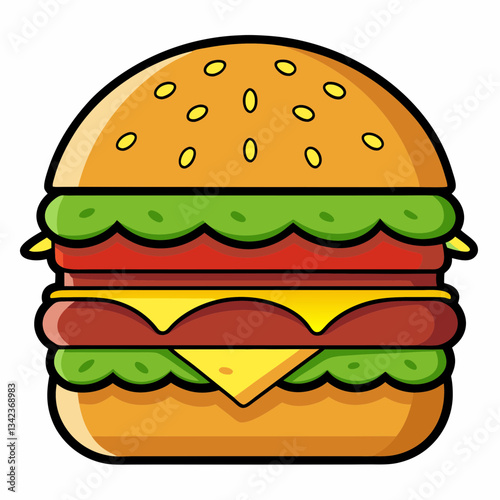 Hamburger on a White Background