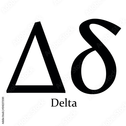 Delta Greek alphabet symbol Beta vector illustration