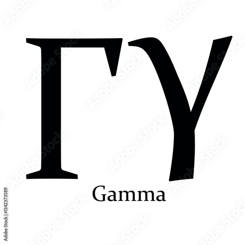 Gamma Greek alphabet symbol Beta vector illustration