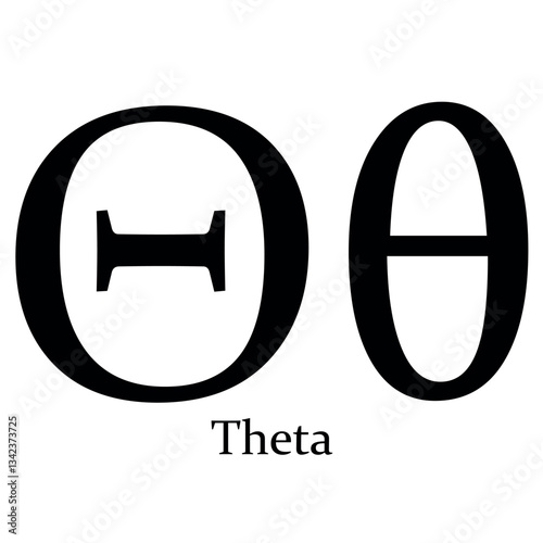 Theta Greek alphabet symbol Beta vector illustration