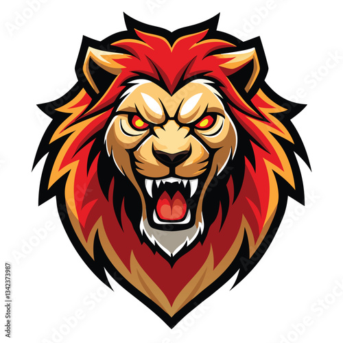 Majestic Logo Featuring an Angry Lion Illustration