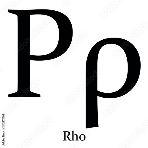 Rho Greek alphabet symbol Beta vector illustration
