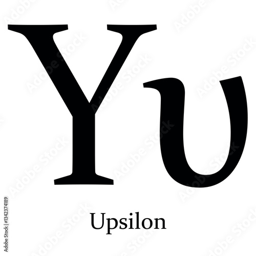 Upsilon Greek alphabet symbol Beta vector illustration photo