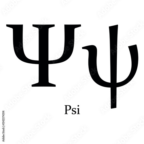 Psi Greek alphabet symbol Beta vector illustration
