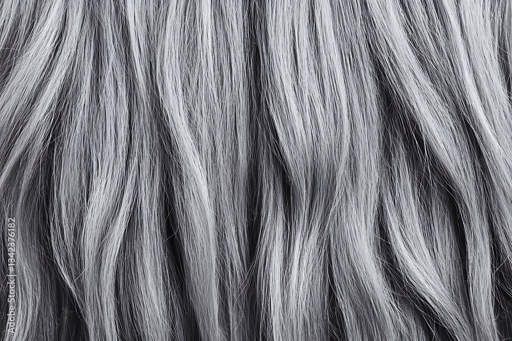 Naklejka premium Gray Hair Texture Close-up.