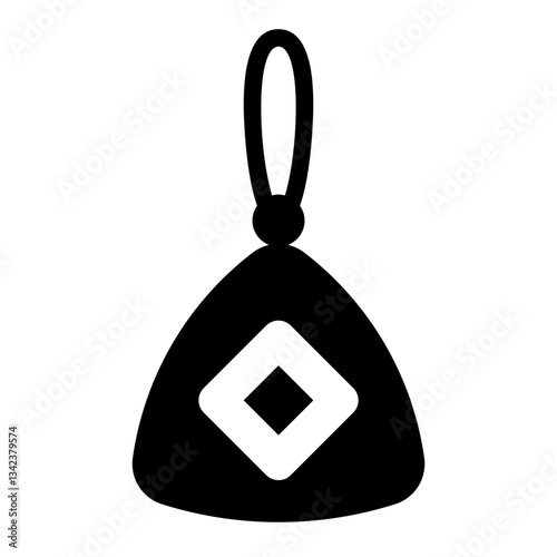 Hanging perfume sachet glyph icon symbolizing fragrance and tradition
