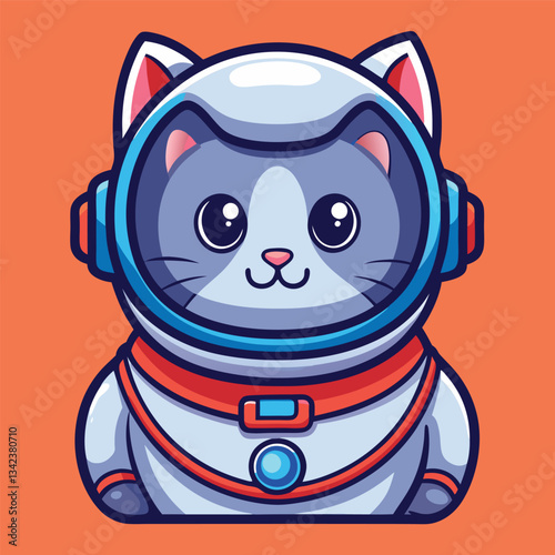 Astro-Cat Embarks on Cosmic Adventure in Vibrant Space Suit