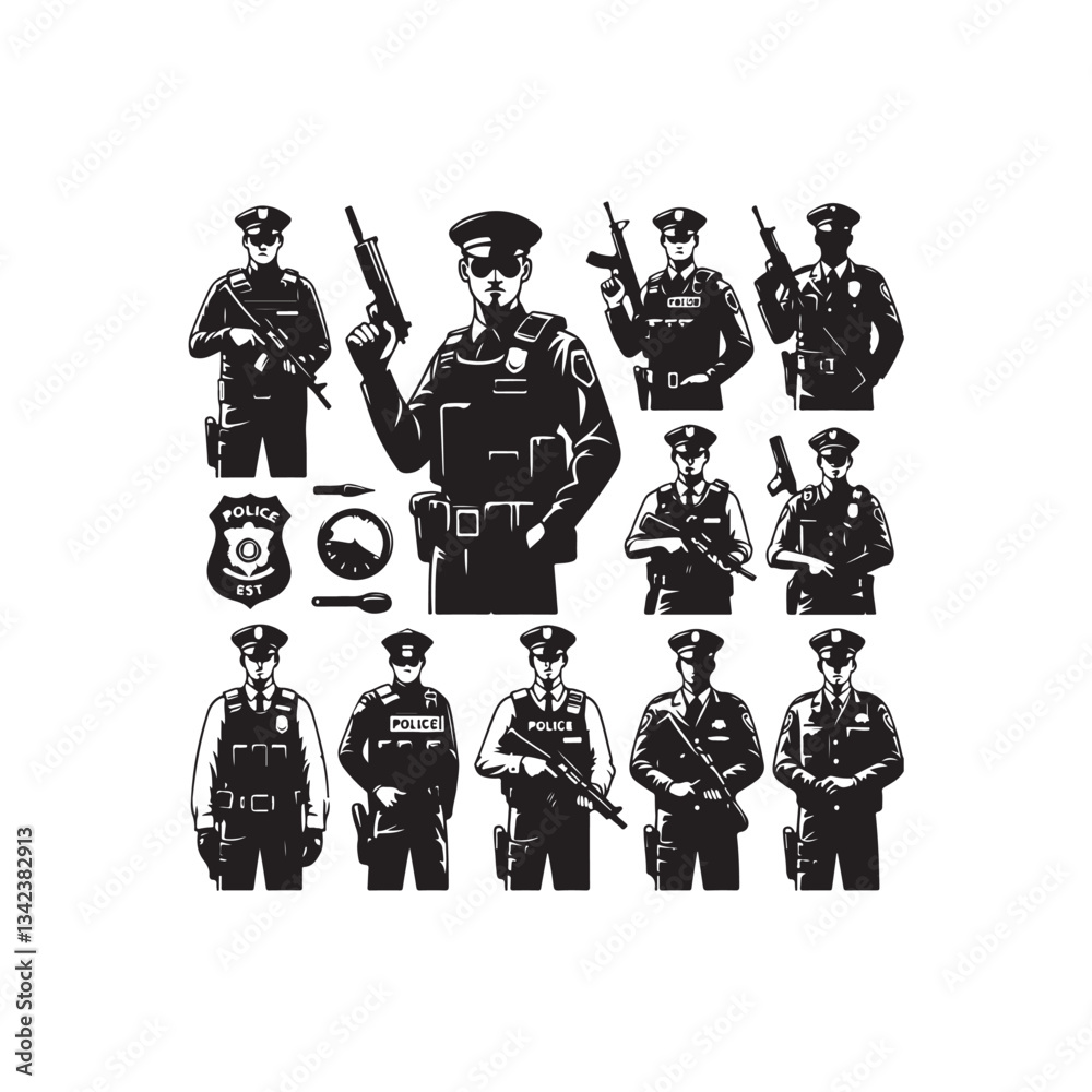 Naklejka premium Police Officer Vector (6).eps