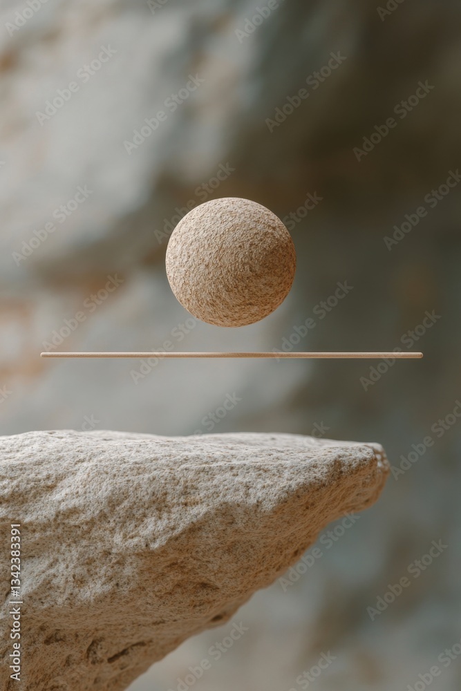 Obraz premium Balanced Stone Sphere and Line
