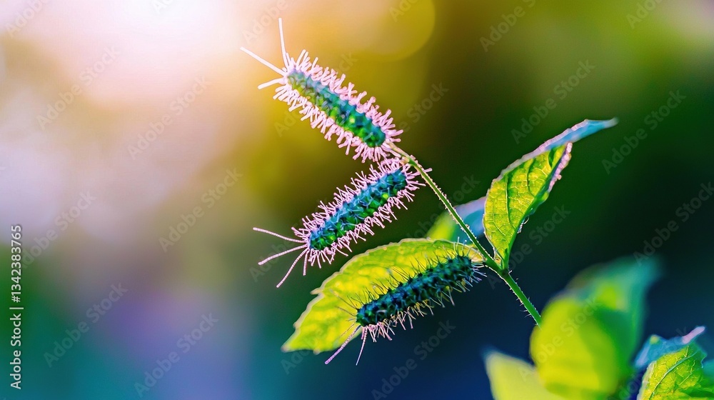 Caterpillars on a plant Caterpillars on a plant