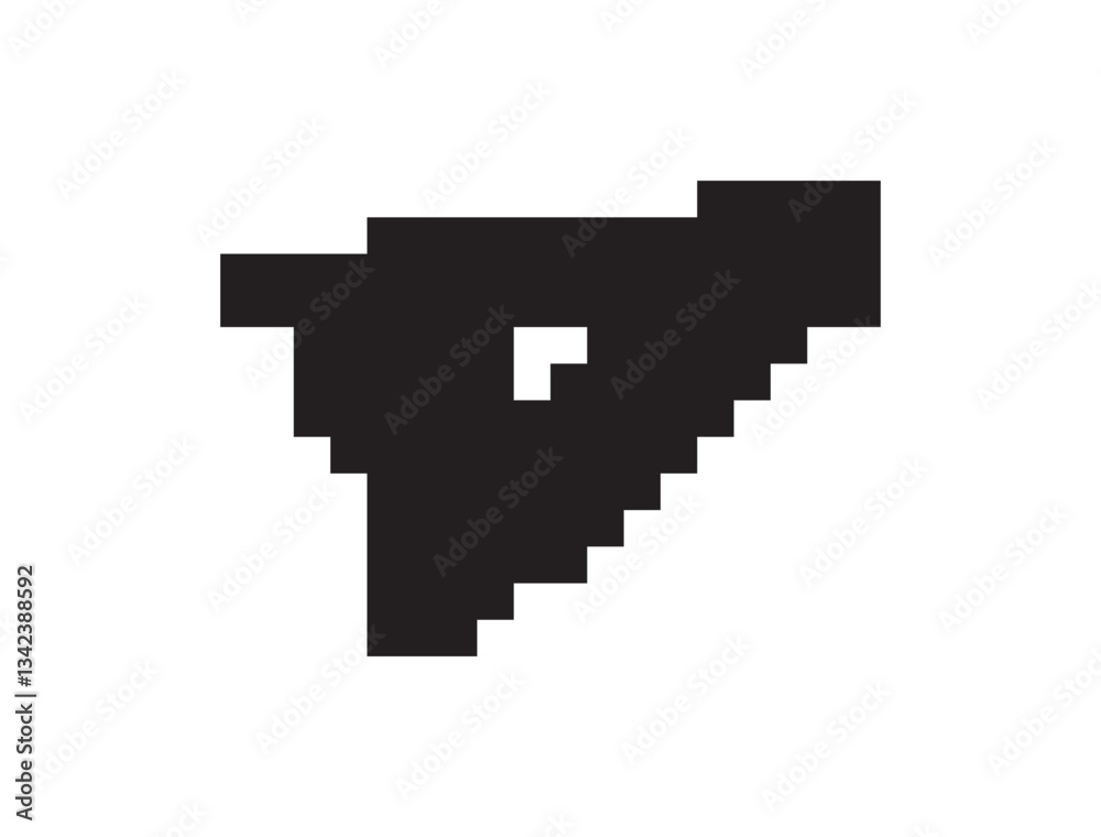Obraz premium Pixel art eye icon, 8 bit retro style human eyeball, simple computing see symbol