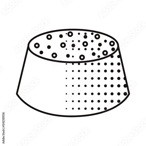 Round bonbon with crunchy topping texture outline. Vector