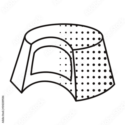 Bonbon with cutaway showing filling in outline. Vector