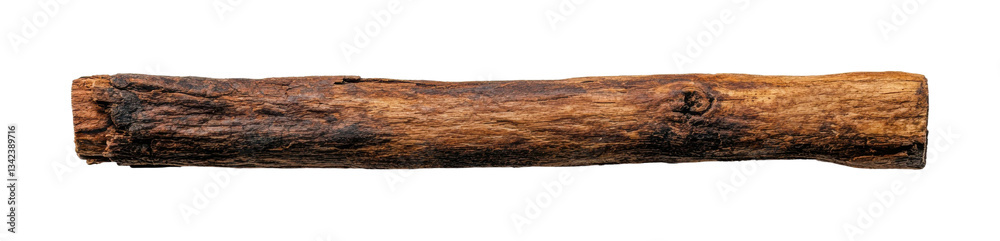 Fototapeta premium Rustic wooden log isolated, cut out