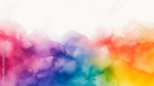 Vibrant Rainbow Watercolor Abstract Background