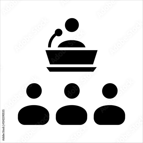 Conference Icon. Symbol isolated white background. vector illustration. color editable.