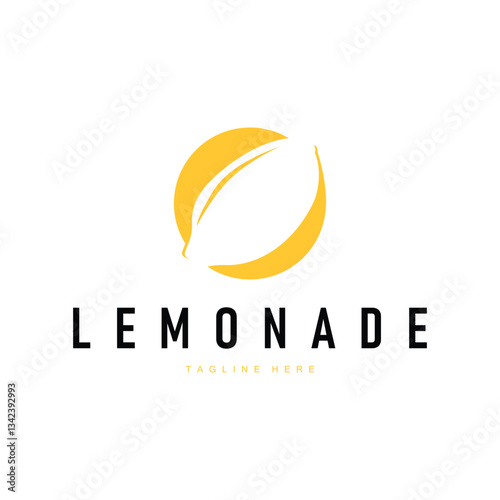 design with fresh lemon fruit logo concept simple plantation garden fruit illustration template
