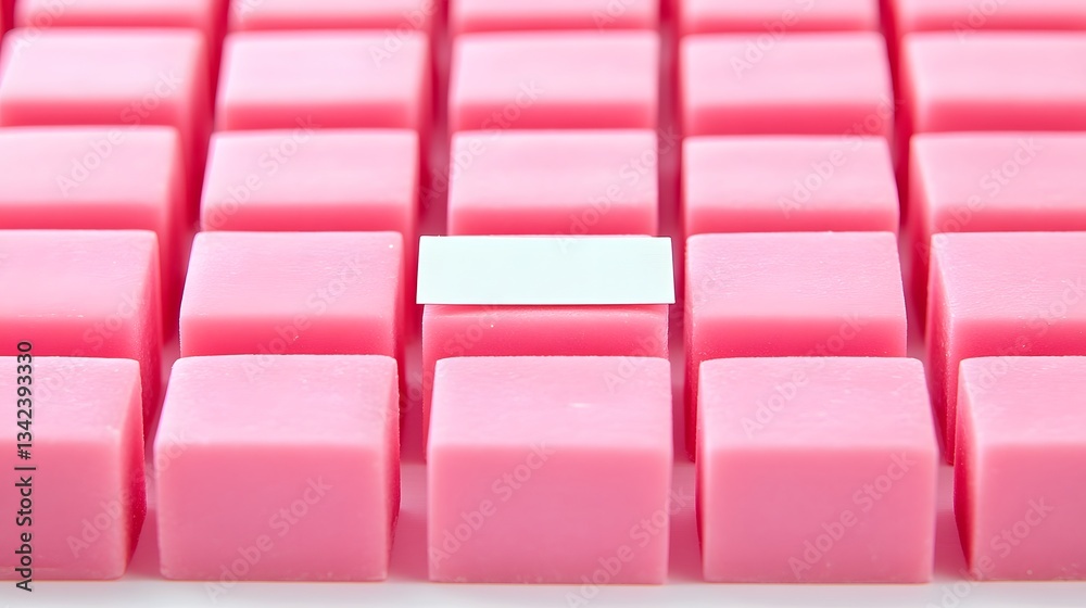 Obraz premium Pink Cube Array with Blank Card Unique Candy Standout