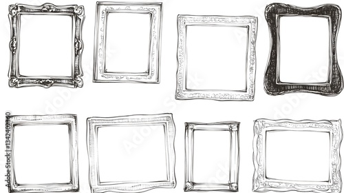 Hand Drawn Sketch Antique Picture Frames Collection