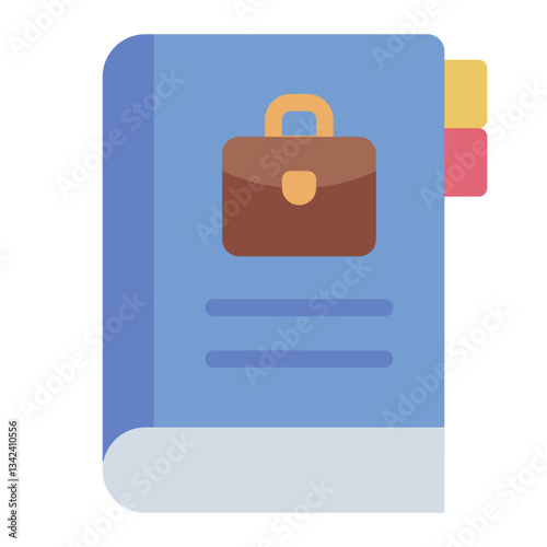 Guide book flat icon for career and job-related instructions