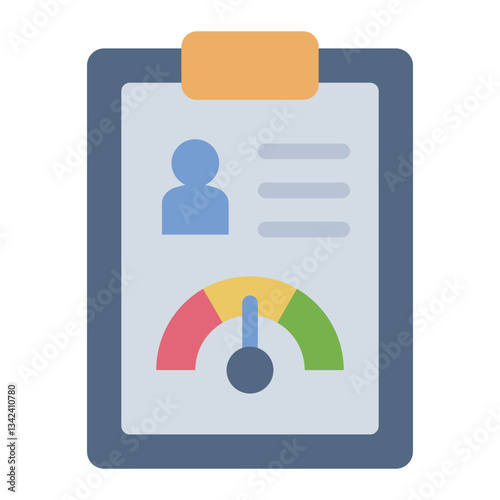 KPI flat icon representing key performance indicators in business