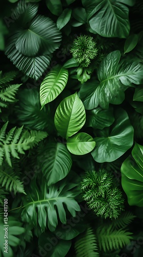 Wallpaper Mural Lush Green Tropical Leaves Background in Nature's Vibrant Shades Torontodigital.ca