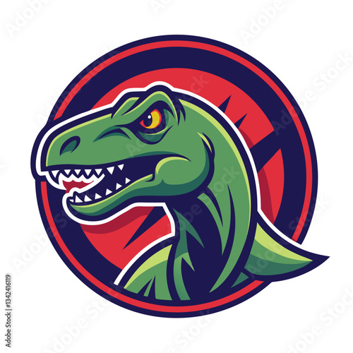Majestic Dinosaur Illustration Featuring Solid Coloring and Bold Lines