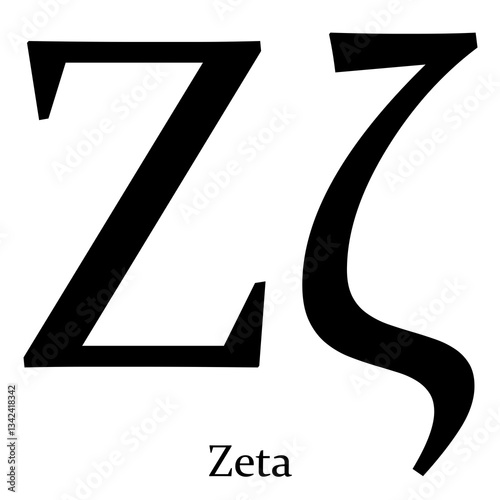 Zeta Greek alphabet symbol Beta on a Transparent Background
