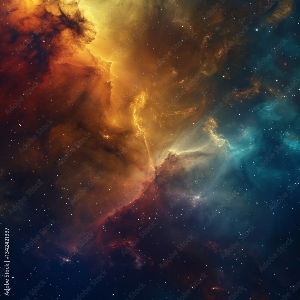Fototapeta premium Universe abstract background, colorful space galaxy clouds nebula, stary cosmos, universe wallpaper