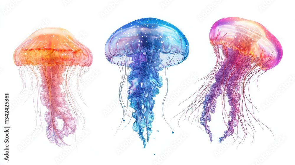 Fototapeta premium Collection of gorgeous marine animals