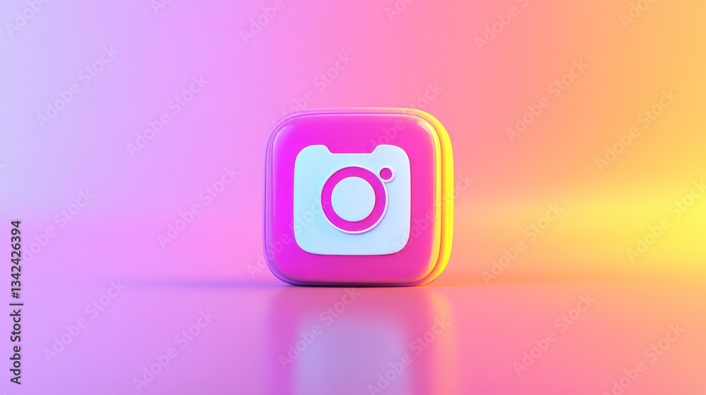 A vibrant gradient icon featuring a camera symbol ideal for social media and technology themes A vibrant gradient icon featuring a camera symbol ideal for social media and technology themes