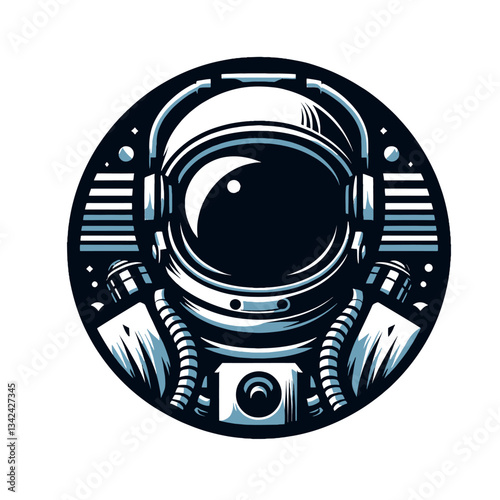 Ilustración vectorial de un astronauta en formato EPS10 sobre fondo blanco, clipart colorido con fondo aislado transparente para un póster