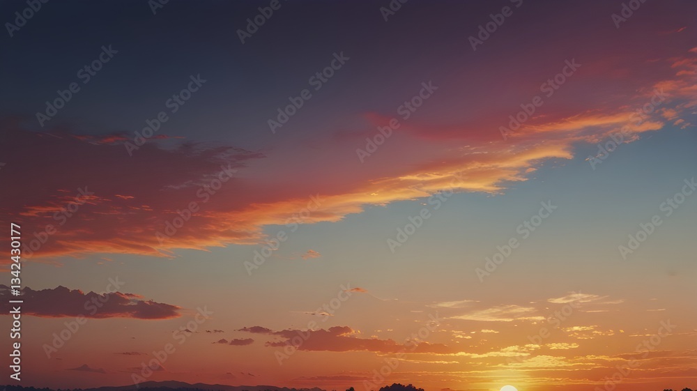 Fototapeta premium A peaceful sunset gradient with soft color transitions