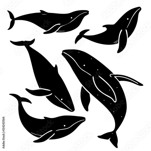 silhouette of sharks