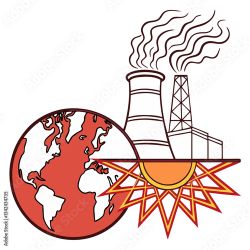 Renewable Geothermal Energy Vector Design with Earth and Heat Elements