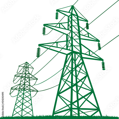 Green Electricity Vector Illustration with Renewable Energy Sources