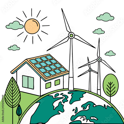 Clean Green Power Vector Concept for Environmental Conservation