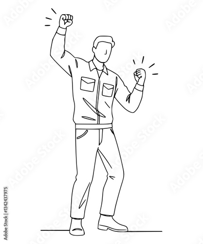 Man cheering winning 